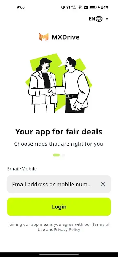 inDrive Clone 17 Indrive Clone Rider App Screen Login