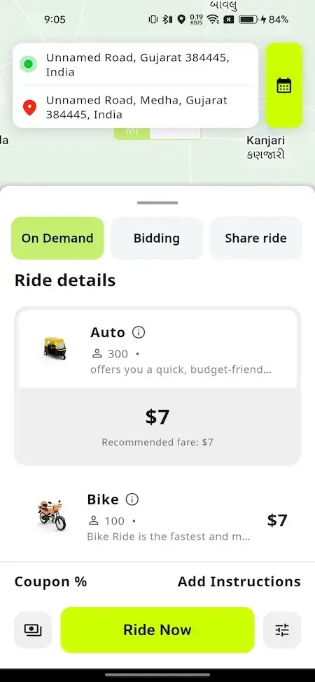 inDrive Clone 18 Indrive Clone Rider App Screen RideNow