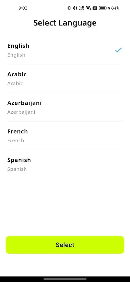 inDrive Clone 24 Indrive Clone Rider App Screen SelectLanguage
