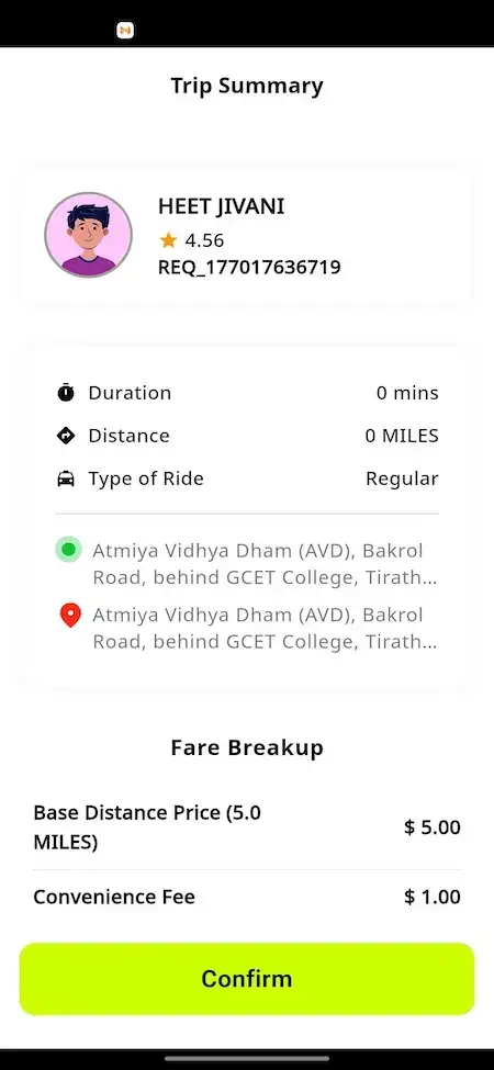 inDrive Clone 21 Indrive Clone Rider App Screen TripSummary