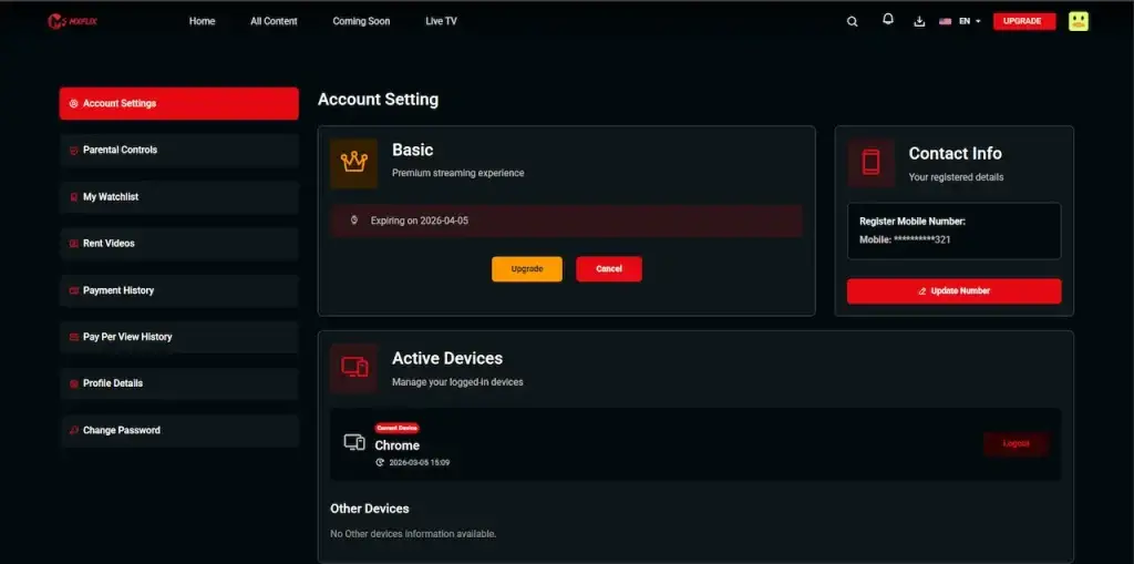 Netflix Clone 33 UserDashboard