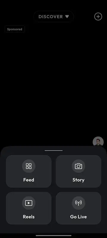 TikTok Clone 14 create options bottomsheet