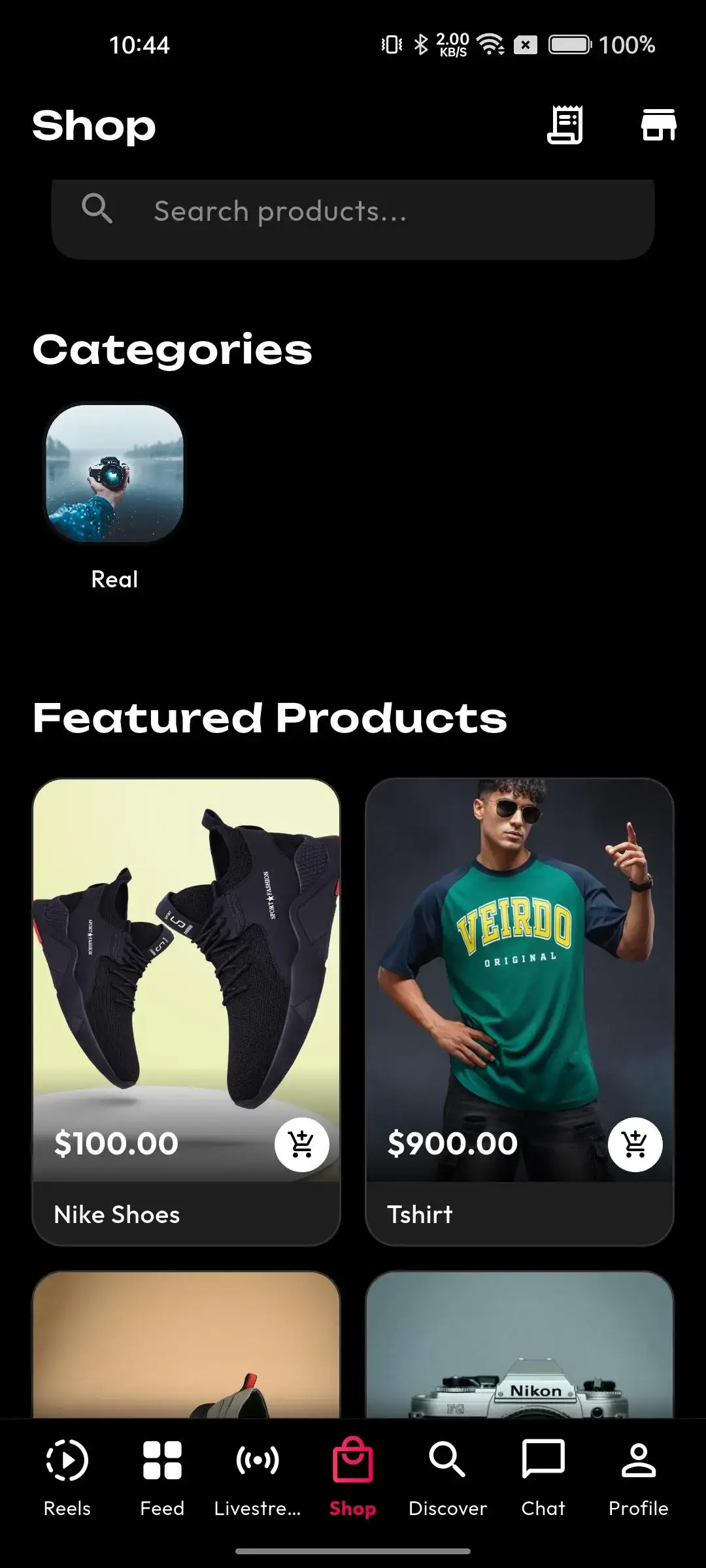 TikTok Clone 7 shop screen