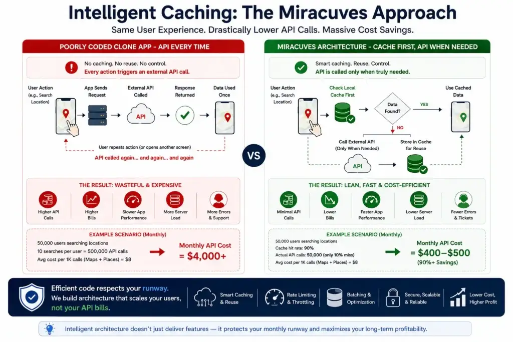 The Hidden $4,000 Monthly Tax: How Poorly Coded App Clones Bleed Cash via APIs 4 Intelligent caching reducing unnecessary API calls in app clone architecture