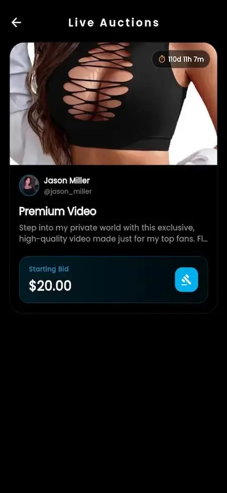 OnlyFans Clone 22 live auctions