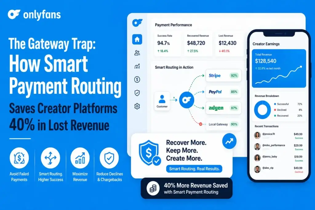 Smart payment routing for creator platforms reducing failed payments and revenue loss
