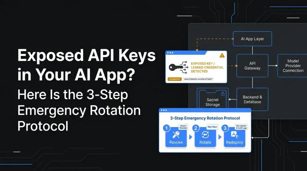 Exposed API keys in AI app emergency rotation protocol with secure backend architecture