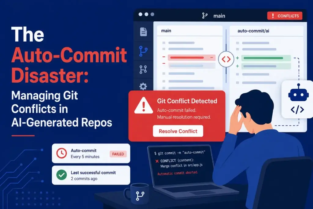 AI-generated repo Git conflict disaster compared with clean MVC architecture for white-label clone apps