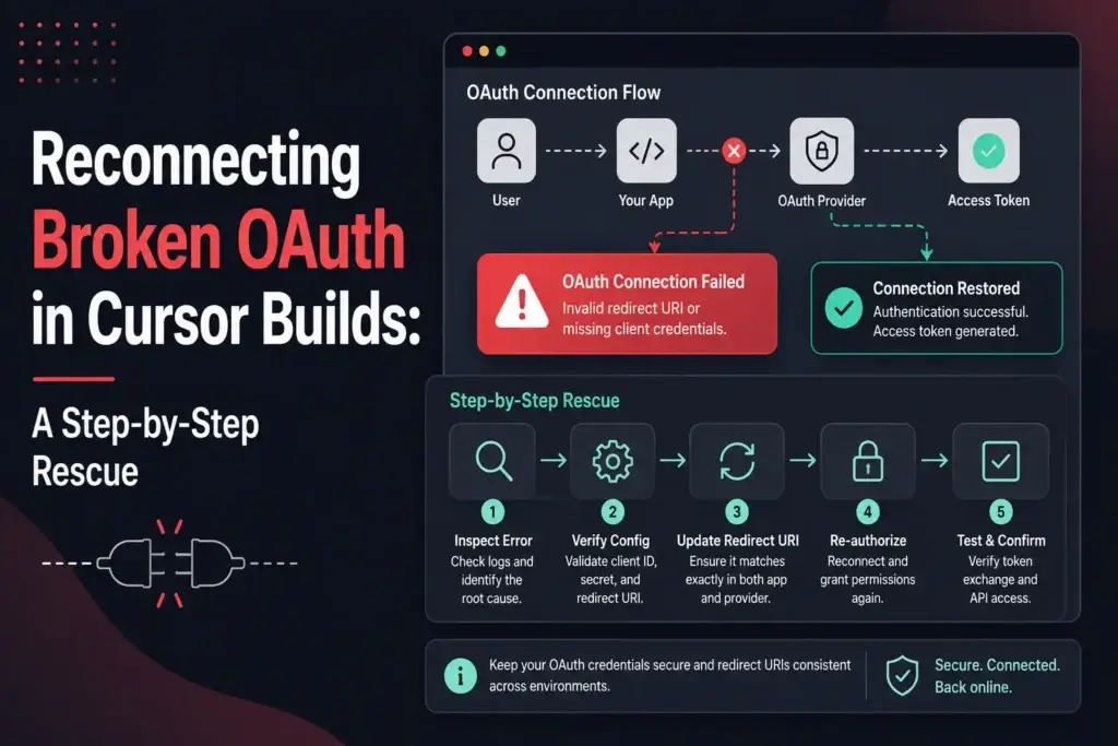 OAuth redirect URI fix for broken Google and Apple login in Cursor builds