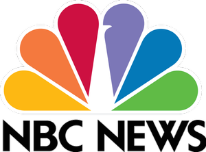 NBC News logo featuring a stylized, six-colored peacock with tail feathers in red, orange, yellow, green, blue, and purple, above the bold, black text "NBC NEWS" on a white background.