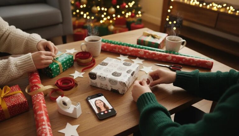 Wrapping Christmas Presents Like We’re on FaceTime