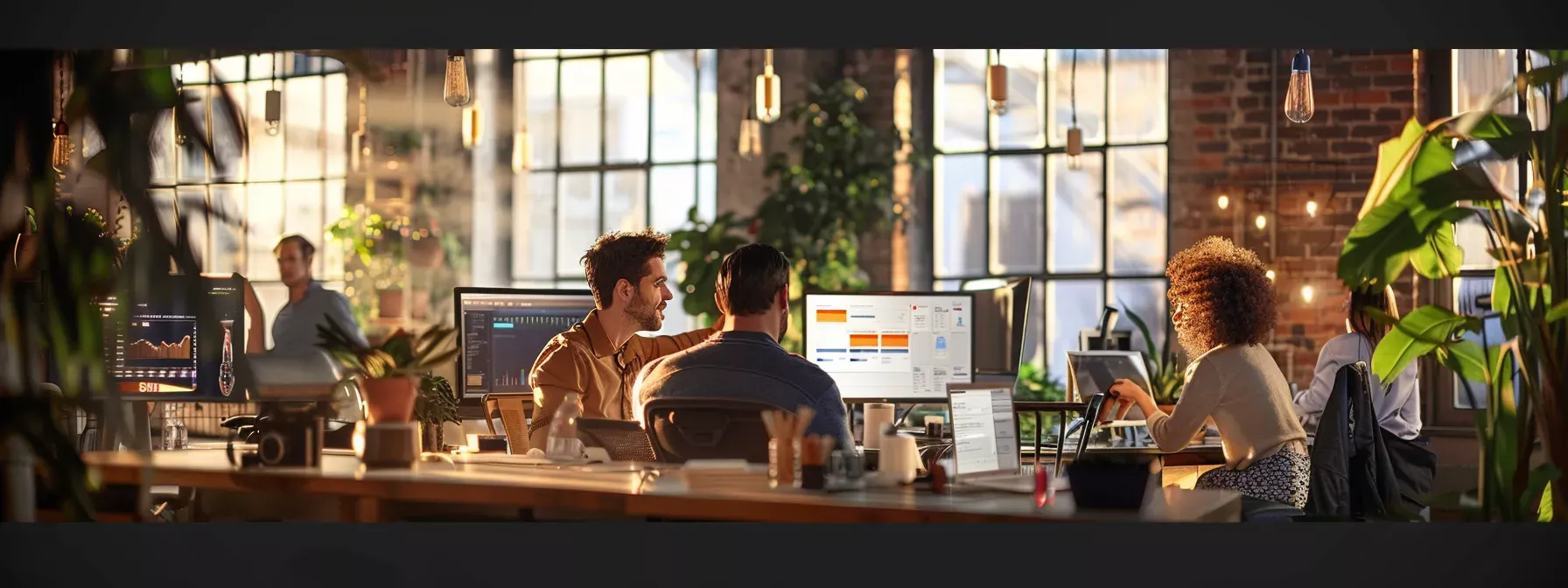 a bustling urban office environment features a focused team of professionals analyzing data on multiple screens, with one displaying google my business insights and another showcasing seo performance metrics, emphasizing the strategic importance of tracking local search rankings for a chimney repair business. a bustling urban office environment features a focused team of professionals analyzing data on multiple screens, with one displaying google my business insights and another showcasing seo performance metrics, emphasizing the strategic importance of tracking local search rankings for a chimney repair business.