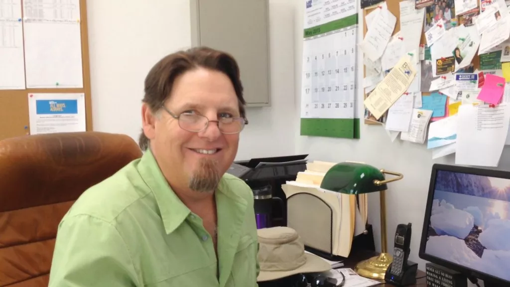 John Mueller Owner of Mueller Landscape Inc hard at work.