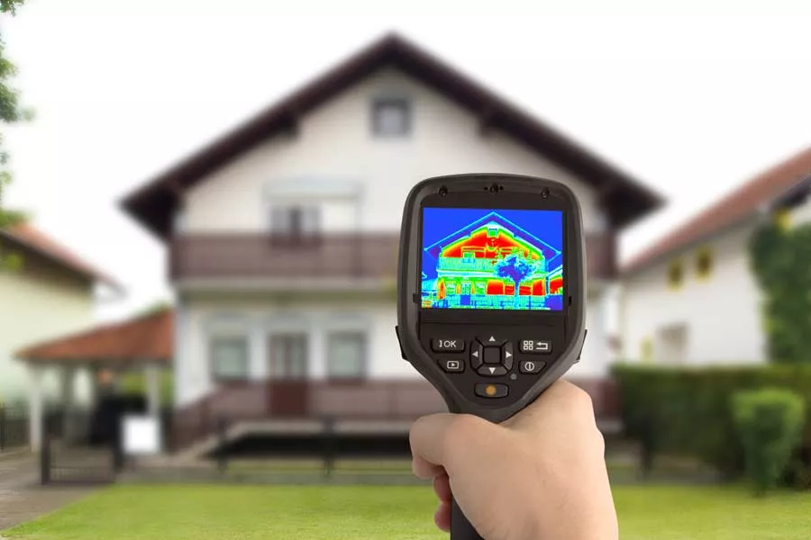 Thermal imaging of a house before San Marcos roofing update