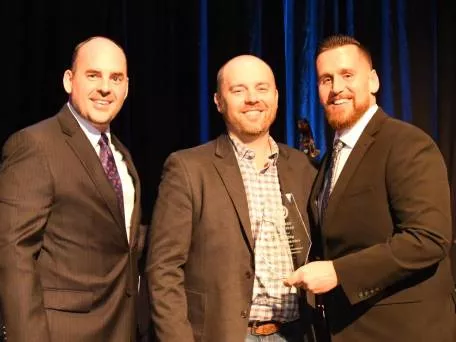 John Hardy receiving the San Marcos Chamber Business of the Year 2021 award