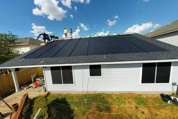 Kyle solar panel installation on house roof