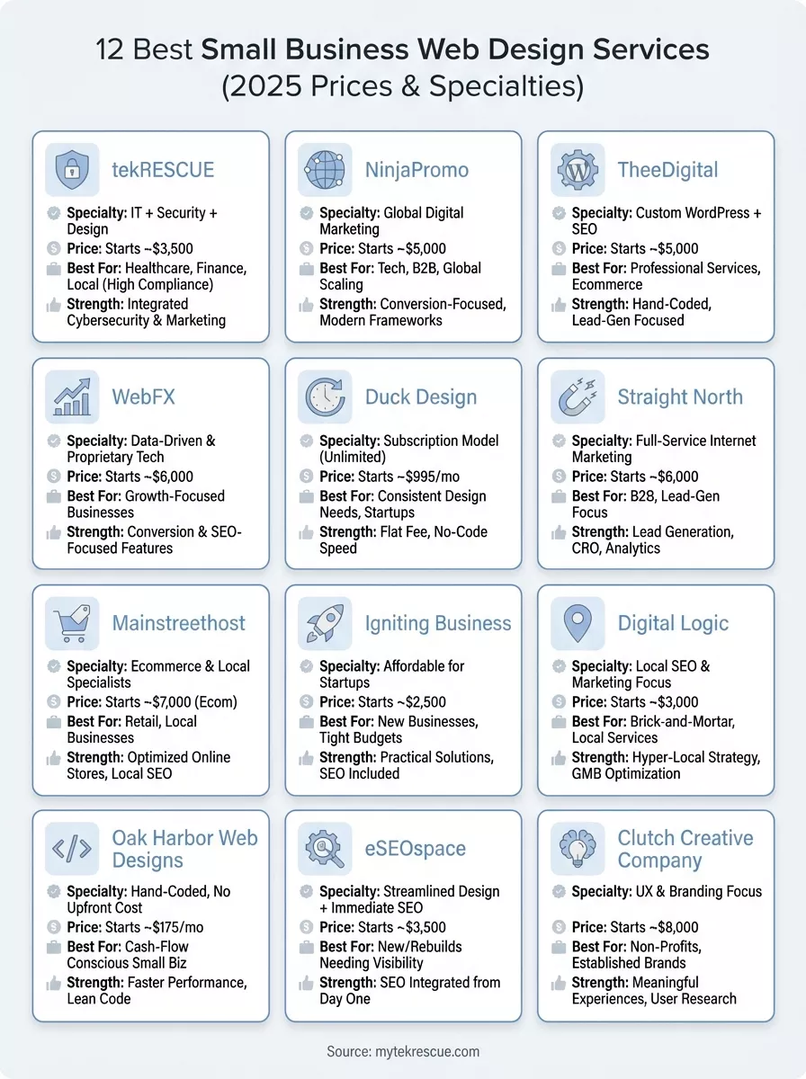 small business web design services infographic