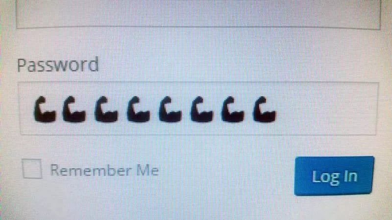 Password field with strong arm icons instead of asterisks