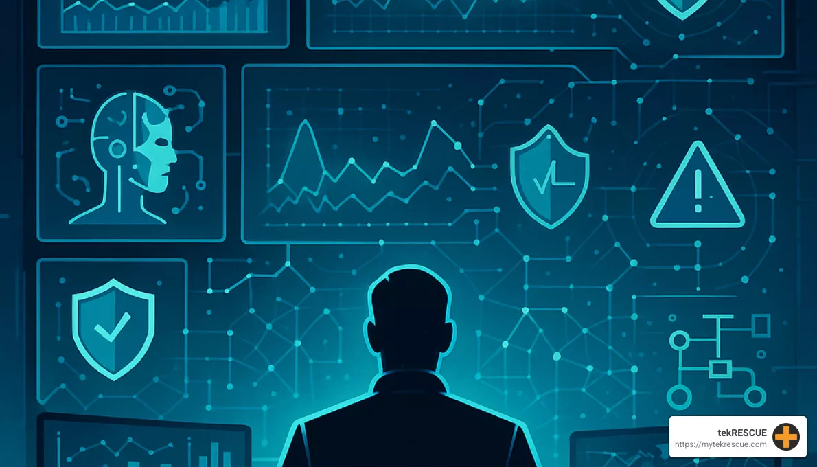 Future of AI cybersecurity showing predictive analytics and autonomous defense systems - ai cyber threat prevention Future of AI cybersecurity showing predictive analytics and autonomous defense systems - ai cyber threat prevention