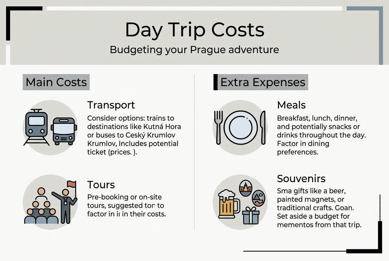 Infographic on Prague day trip budget categories