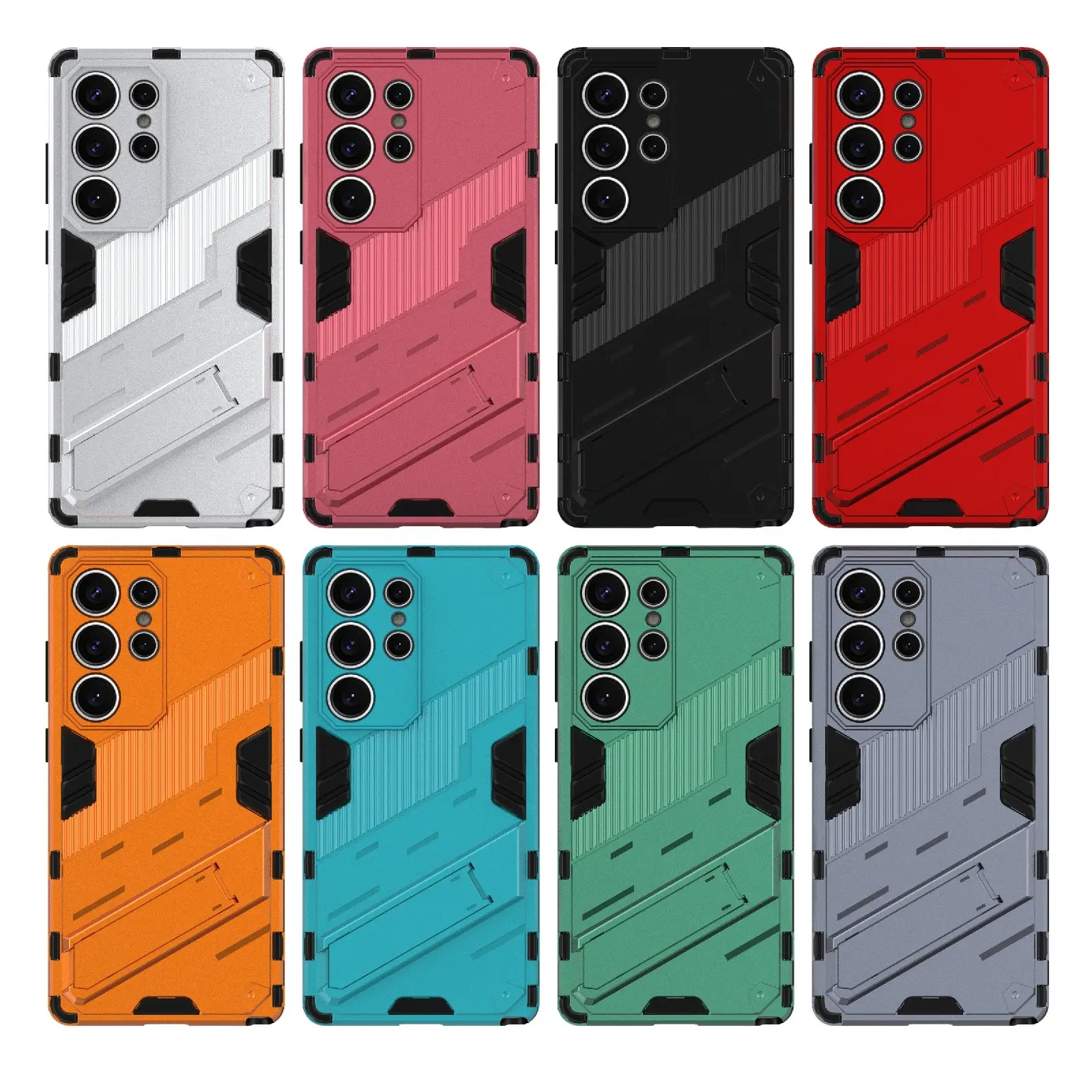 Punk Armor Shockproof Case with Invisible Stand for Samsung & iPhone | Rugged, Stylish Protection - Image 2