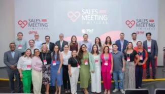 P&F Brazil team members standing for group photo at 2025 Sales Meeting