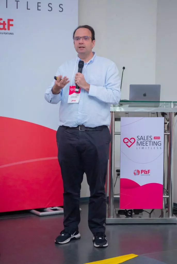 P&F Brazil team member speaking at the 2025 Sales Meeting