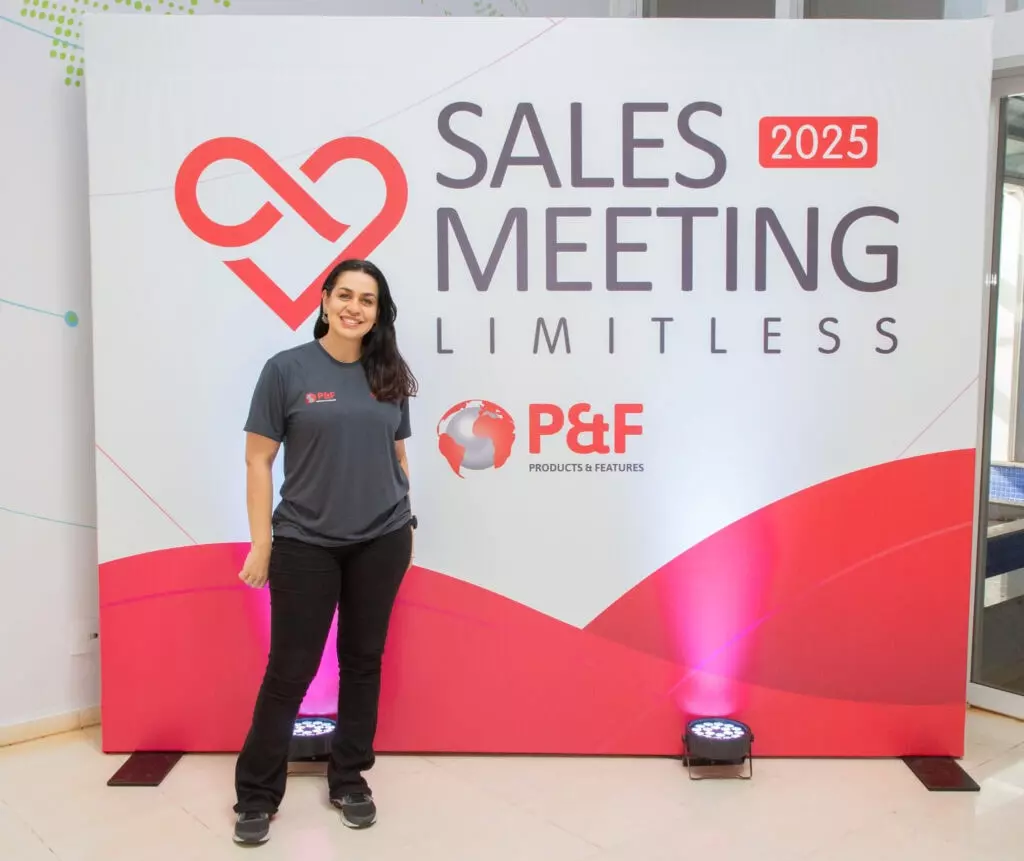 P&F Brazil team member standing for a photo at the 2025 Sales Meeting