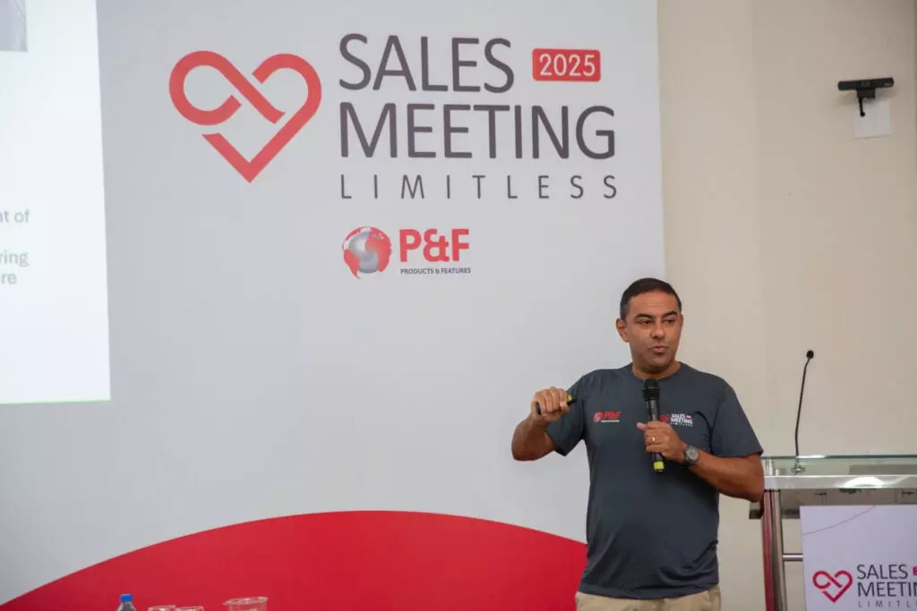 P&F Brazil team member speaking at the 2025 Sales Meeting