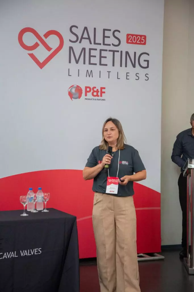 P&F Brazil team member speaking at the 2025 Sales Meeting