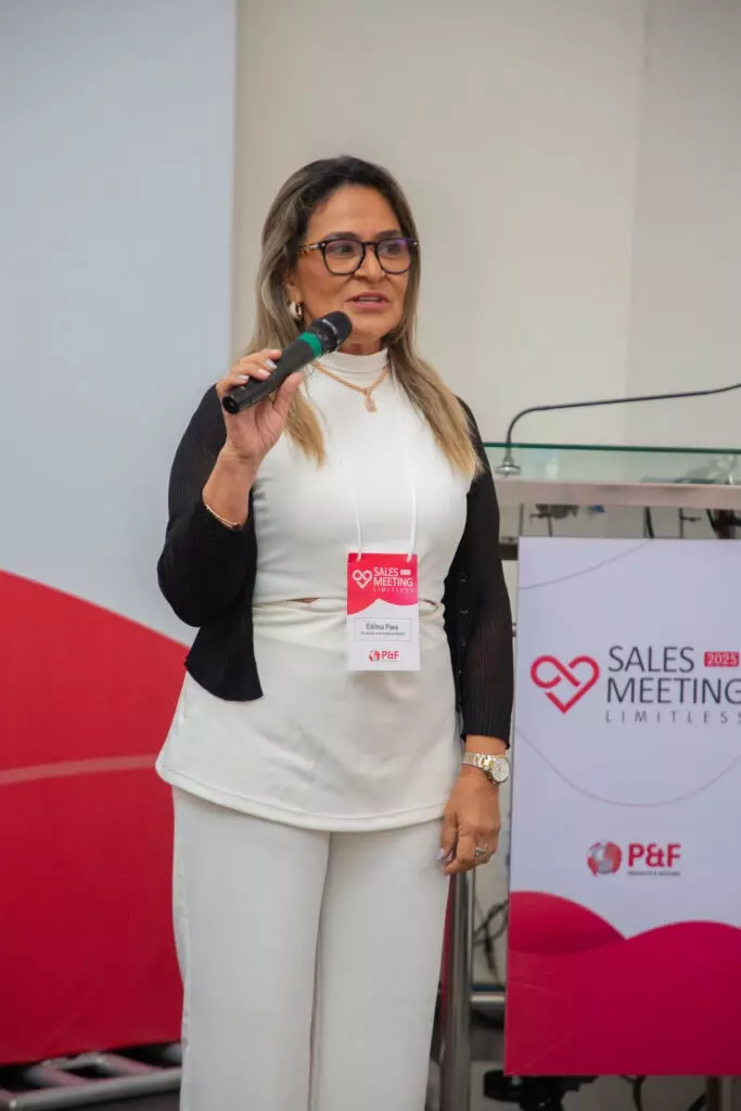 P&F Brazil team member speaking at the 2025 Sales Meeting