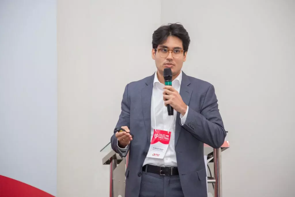 P&F Brazil team member speaking at the 2025 Sales Meeting