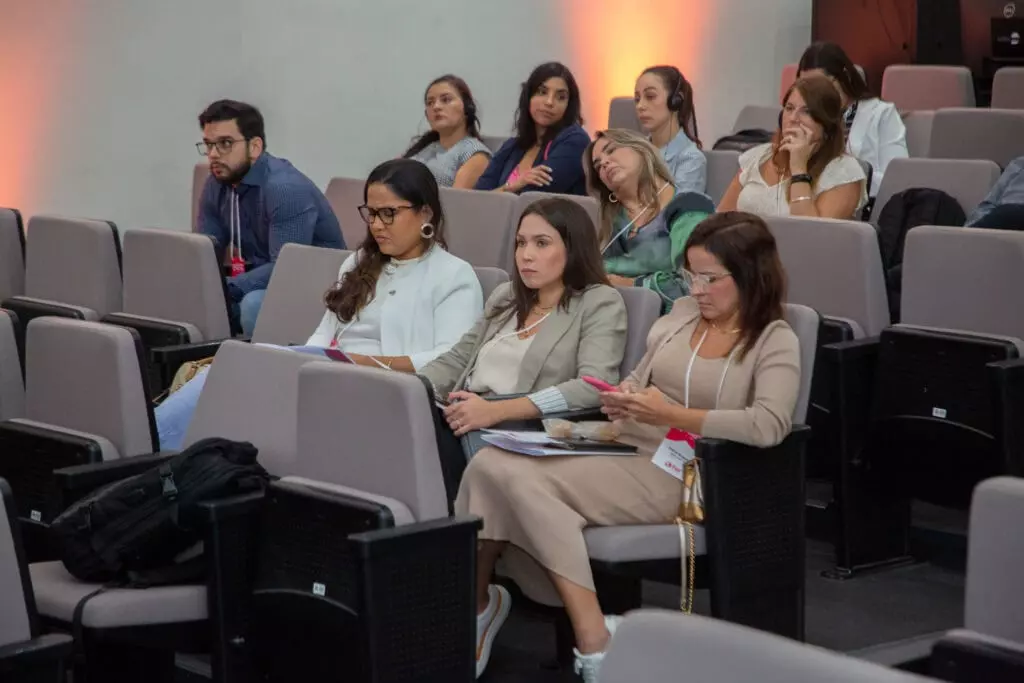 P&F Brazil team members watching a presentation at the 2025 Sales Meeting