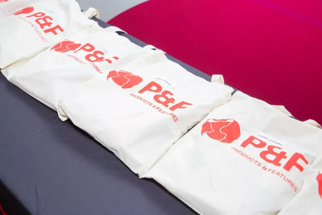 P&F branded bags at 2025 Sales Meeting