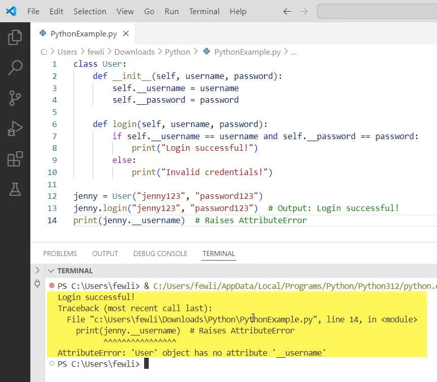 Private Access Modifier in Python Private Access Modifier in Python