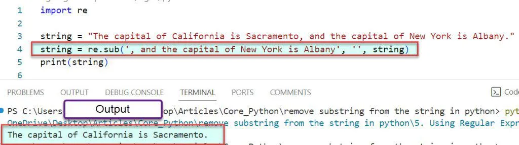Python remove substring if exists using Regular Expressions regex Python remove substring if exists using Regular Expressions (regex)