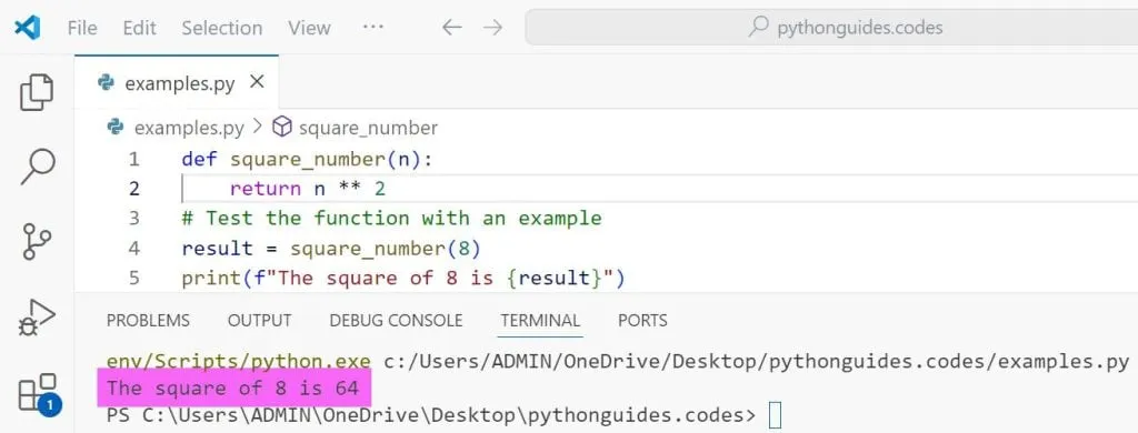 Create a Square Function in Python Create a Square Function in Python