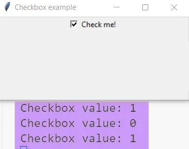 Create Checkboxes in Python Tkinter value Create Checkboxes in Python Tkinter value