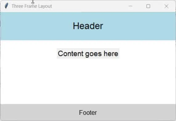 Create Layouts with Python Tkinter Frame within layout Create Layouts with Python Tkinter Frame within layout
