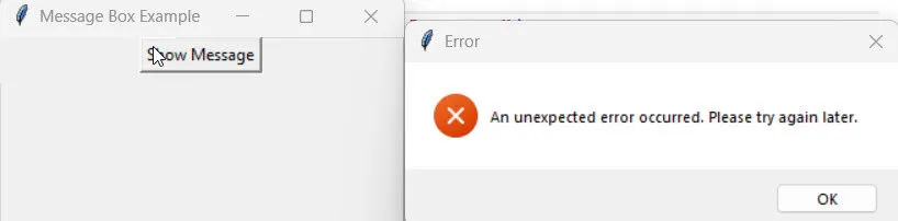 Create Message Boxes with Python Tkinter error message Create Message Boxes with Python Tkinter error message box
