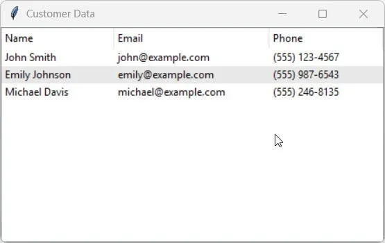 Create Tables in Python Tkinter Create Tables in Python Tkinter