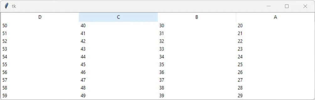 Create Tables in Python Tkinter sort Create Tables in Python Tkinter sort