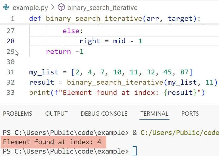 binary search in python binary search in python