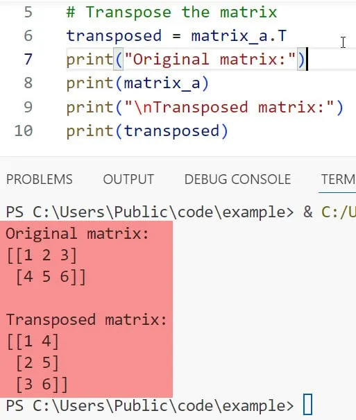 matrix operations python matrix operations python