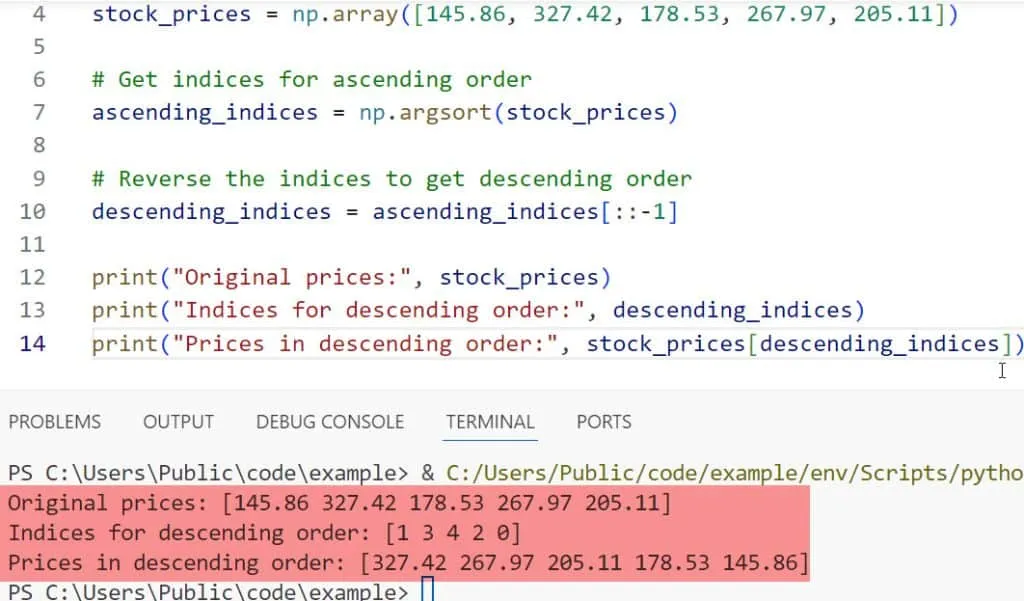 numpy argsort numpy argsort