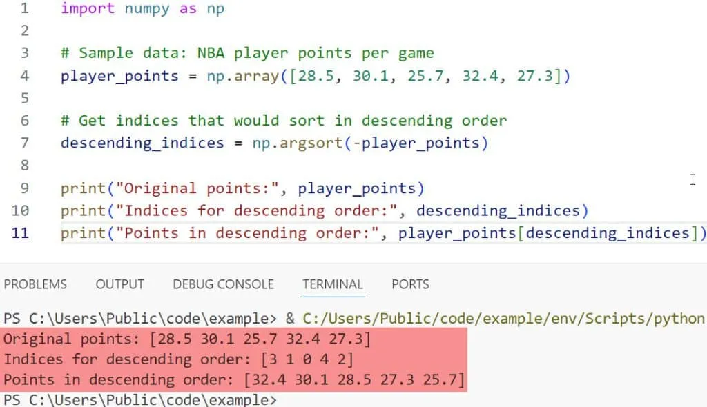 numpy argsort descending numpy argsort descending