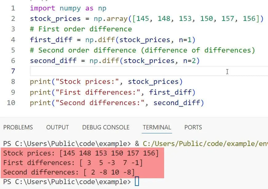 numpy diff numpy diff