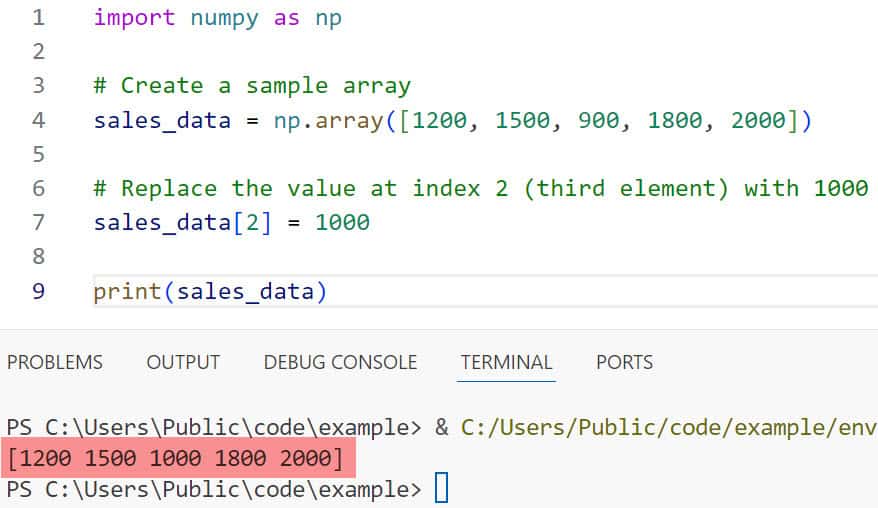 numpy replace numpy replace