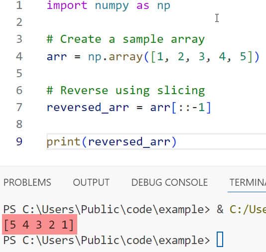 python reverse array python reverse array