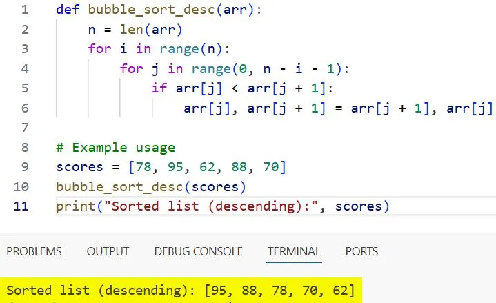 bubble sort python bubble sort python
